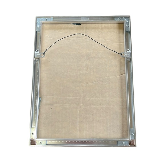 Vintage 70s Silver Framed Metallic Owl Art Framed Owl Print Holographic Image - Picture 5 of 9